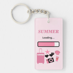 Summer Loading Pink Acrylic Keychain