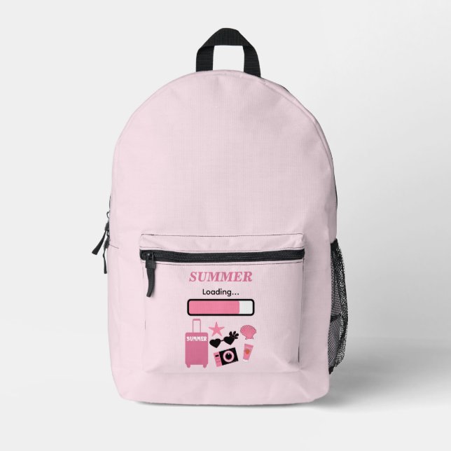 Summer Loading Pink Printed Backpack (Front)