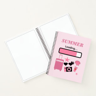 Summer Loading Pink Spiral Notebook