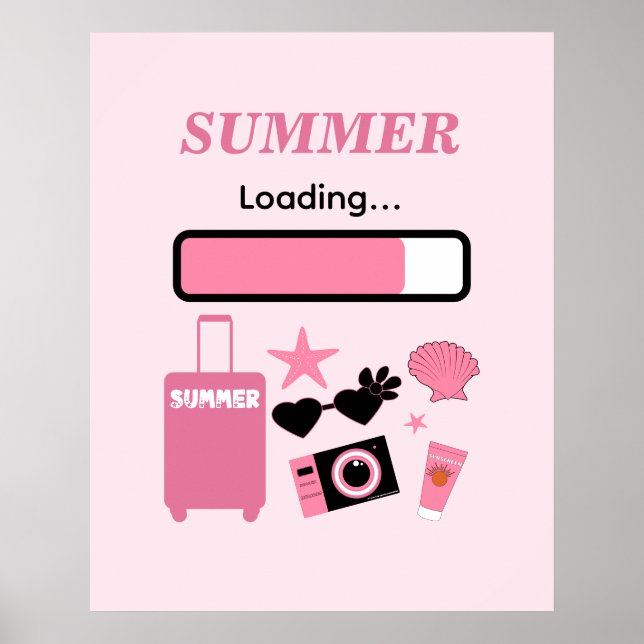 Summer Loading Pink Summer Wall Art (Front)