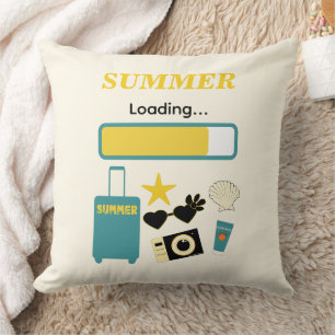 Summer Loading Yellow Throw Pillow