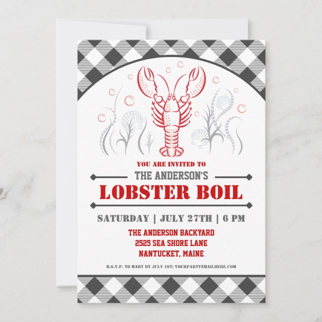 Summer Lobster Boil Party Invitation (Front)