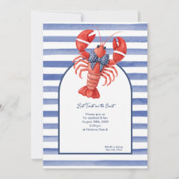 Summer Lobster Striped Invitation