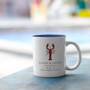 Summer Lobster Wedding Favour Two-Tone Coffee Mug