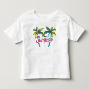 Summer Logo - Summer Palms with Tropical Vibes Toddler T-Shirt