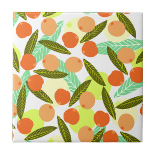 Summer Loquat Fruits Greenery        Ceramic Tile