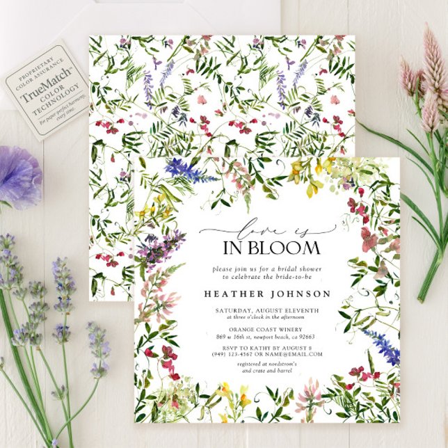 Summer Love Is In Bloom Wildflower Bridal Shower Invitation (Creator Uploaded)