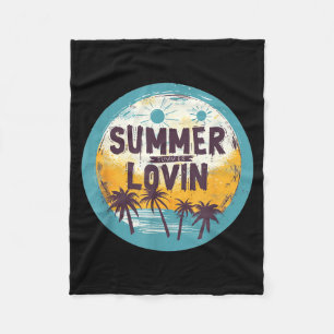 Summer Lovin Palm Trees Outfit for Adults and Kids Fleece Blanket