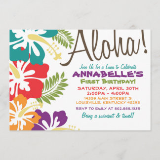 Summer Luau Hawaiian Invitation