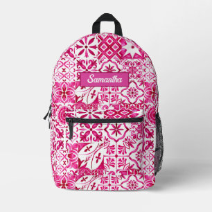 Summer majolica red Sicilian Mediterranean Printed Backpack