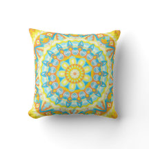 Summer Mandala Throw Pillow