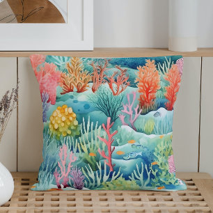 Summer Marine Coral Reef Cushion