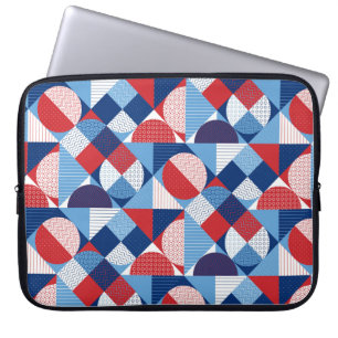 Summer marine geometric seamless pattern laptop sleeve