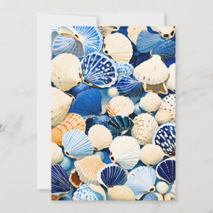 Summer Marine Seashells  Holiday Card