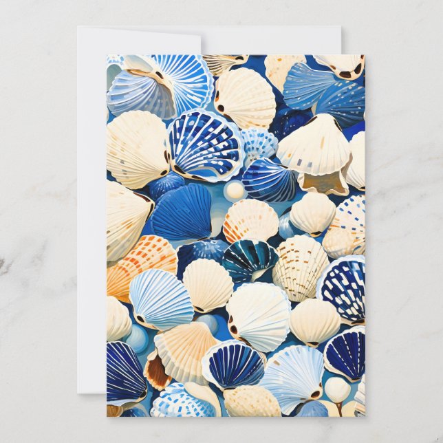 Summer Marine Seashells  Holiday Card (Front)