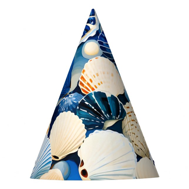 Summer Marine Seashells  Party Hat (Front)