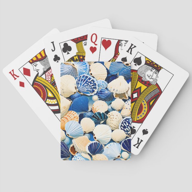 Summer Marine Seashells  Playing Cards (Back)