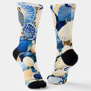 Summer Marine Seashells  Socks