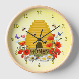 Summer Meadow Beehive Honey Clock