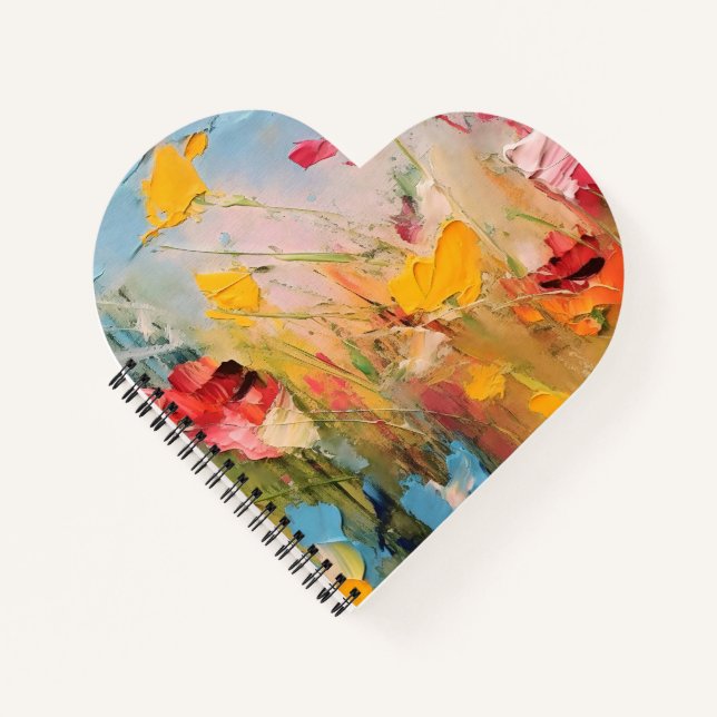 Summer Meadow – Expressive Abstract Wildflowers Notebook (Front)