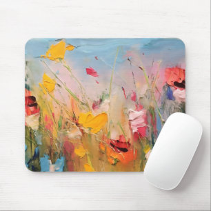 Summer Meadow – Expressive Floral Landscape Mouse Pad