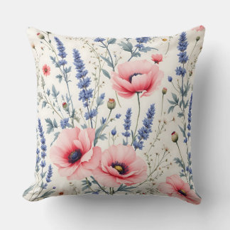 Summer Meadow Floral Design.Modern Outdoor Cushion