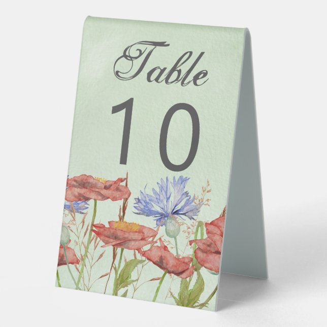 Summer meadow flowers table number (Back)