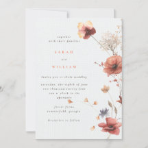 Summer meadow flowers Wedding Invitation