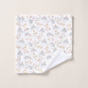 Summer meadow Hedgehog Apple harvesting nursery Bath Towel Set