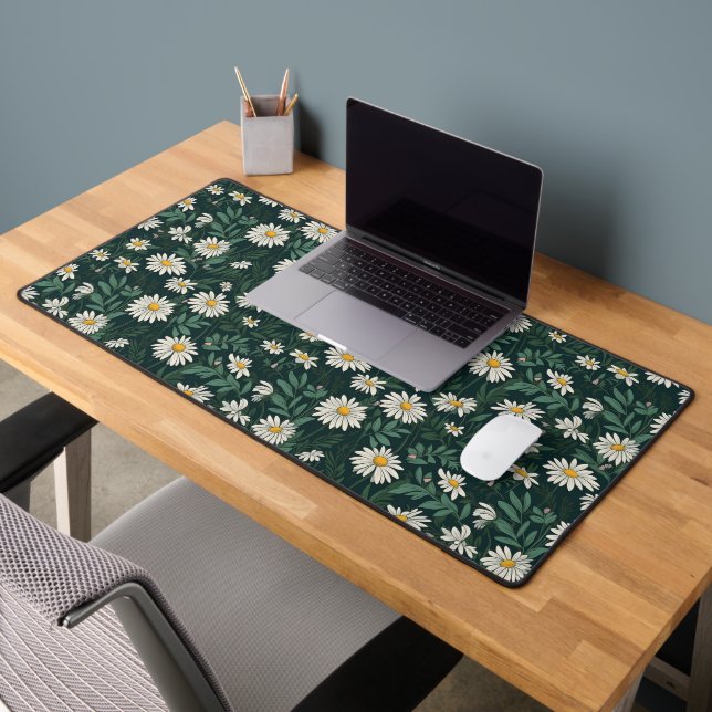 Summer Meadow of White Daisy Desk Mat (Office 2)