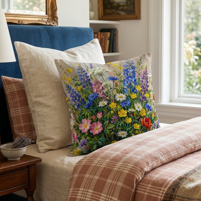 Summer Meadow Wildflowers Cushion (Creator Uploaded)