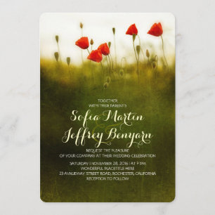 Summer meadow wildflowers wedding invites