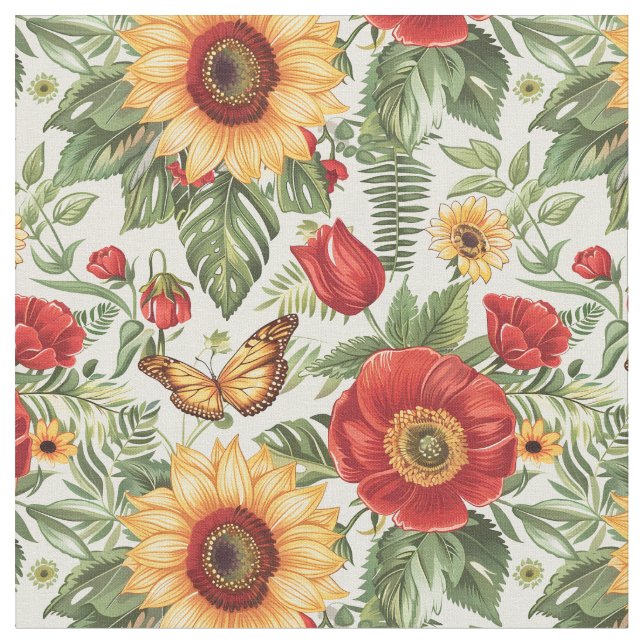 Summer Meadow Wings Fabric (Close Up)