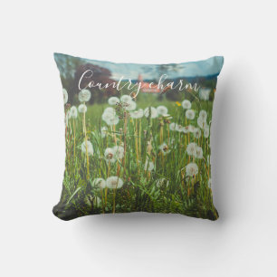 Summer meadow with dandelions cushion