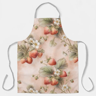 summer meadow with ripe strawberries apron