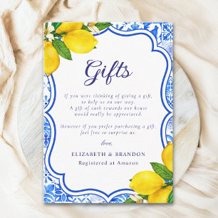 Summer Meditterranean Wedding with italian tiles Enclosure Card