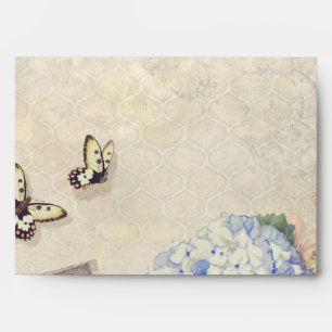 Summer Memories - Blue Hydrangea n Butterflies Envelope