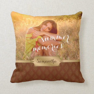 Summer Memories Custom Photo and Calligraphy Cushion