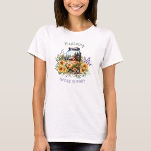 Summer Memories Sunflowers Lavender T-Shirt