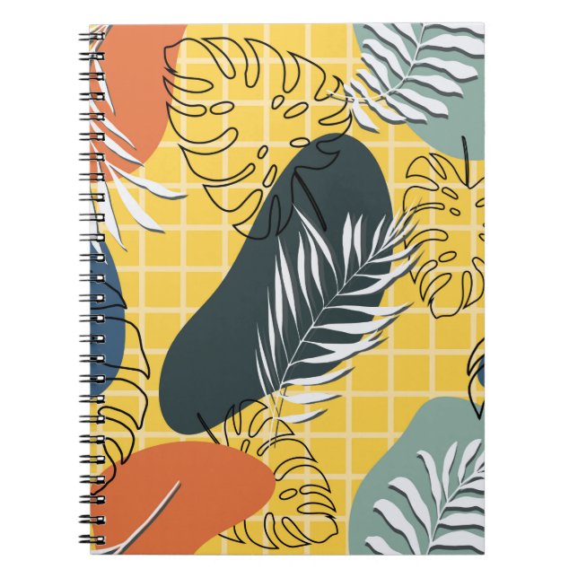 Summer memphis seamless pattern,abstract shapes an notebook (Front)