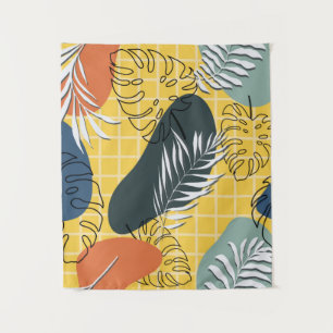 Summer memphis seamless pattern,abstract shapes an tapestry