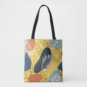 Summer memphis seamless pattern,abstract shapes an tote bag
