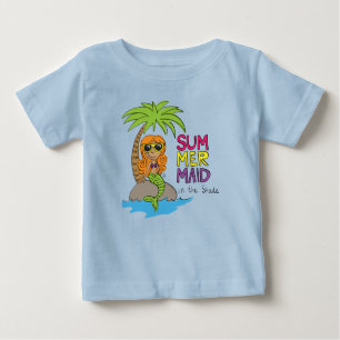 Summer Mermaid Cute Baby T-Shirt Blue