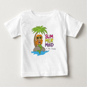 Summer Mermaid Cute Baby T-Shirt White