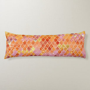 Summer Mermaid Glitter Scales #4 (Faux Glitter) Body Cushion