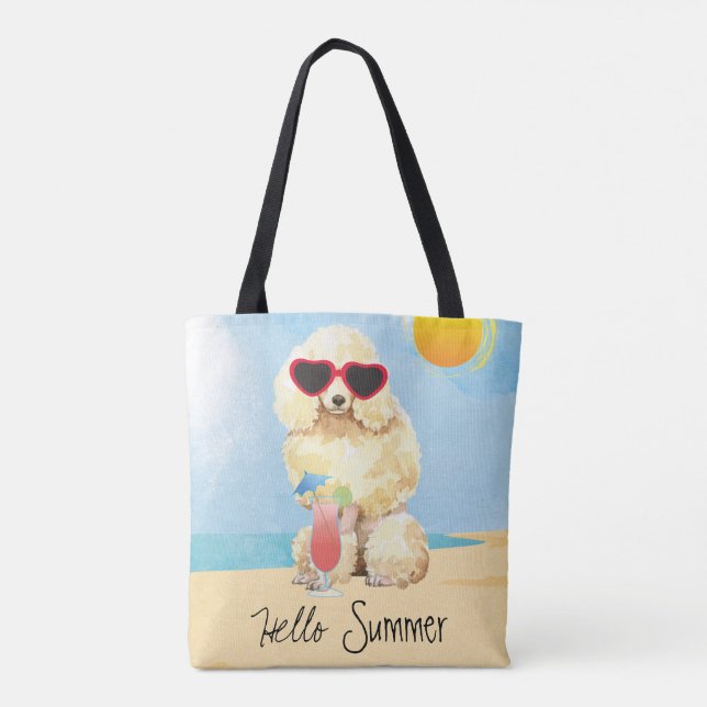 Summer Miniature Poodle Tote Bag (Back)
