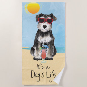 Summer Miniature Schnauzer Beach Towel