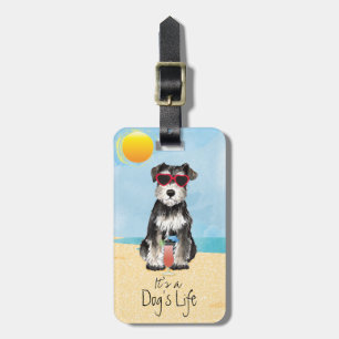 Summer Miniature Schnauzer Luggage Tag