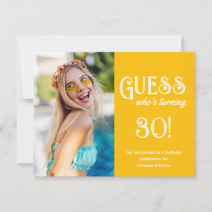 Summer Minimalist Photo 30th Birthday Invitation