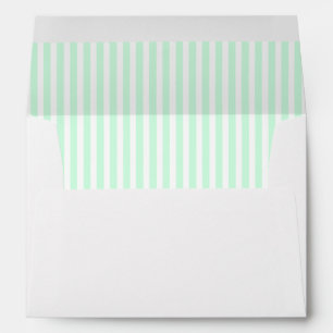 Summer Mint Pale Green Mint & White Stripe Envelopes